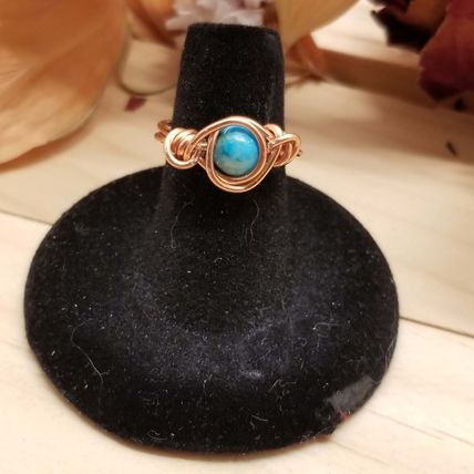 Handmade Wire Wrapped Jasper Ring