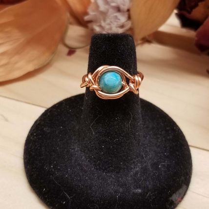 Handmade Wire Wrapped Jasper Ring