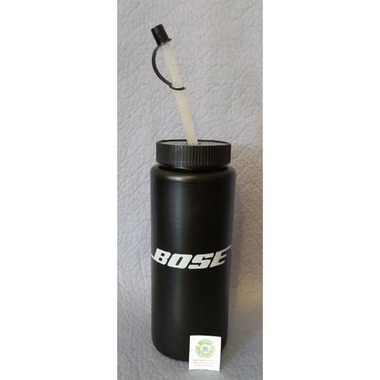 RARE BOSE BLACK WATER BOTTLE circa 1999 with WHITE LOGO and CLEAR STRAW