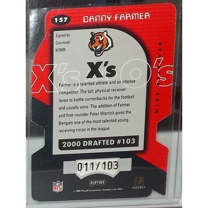 2000 Playoff Momentum DANNY FARMER (UCLA/Bengals) X's Rookie Card #157 11/103