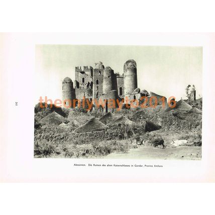 Castle Ruins at Gondar, Amhara, Ethiopia, Photo Book Illustration 1935