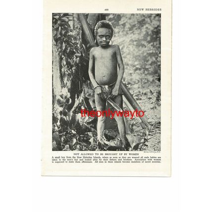 Boy Must Be Brought Up by Men, New Hebrides (Vanuatu), Book Illustration, c1920
