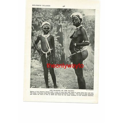 Ash Blondes Of The Solomon Islands, Book Illustration, c1920
