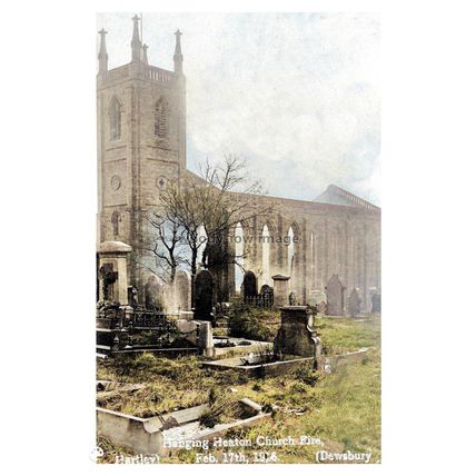 ptc7252 - Yorks - St. Paul's Church after 1916 Fire, Hanging Heaton - print 6x4