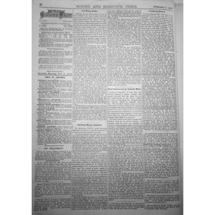Mining and Scientific Press Feb 5, 1876. Fairbanks; Swindling Mining companies