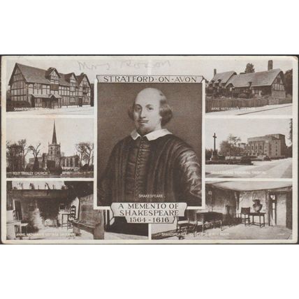 A Memento of Shakespeare, Stratford-on-Avon, Warwickshire, 1936 - Postcard