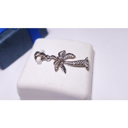 Estate 1" including bail detailed 14Kt White Gold Palm Tree Pendant #20892