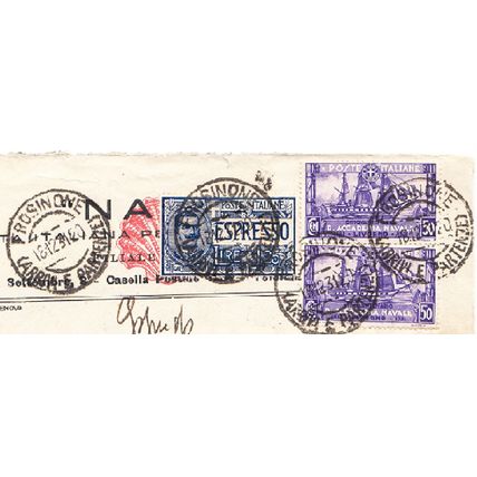 ITALY cover Postmark Prosinone, 16 Dec, 1931 - Sassone No. 301 - Espresso