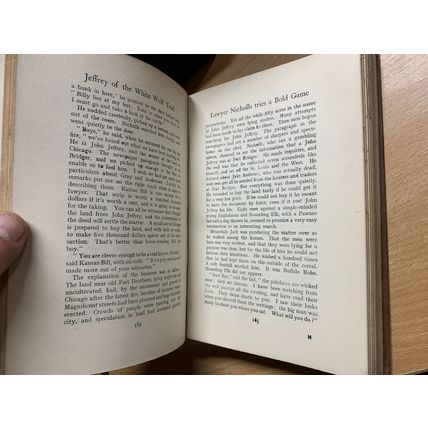 ANTIQUE "JEFFREY OF THE WHITE WOLF TRAIL" WESTERN COWBOY FICTION BOOK (P4)