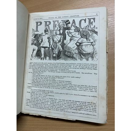 RARE* JAN-JUNE 1878 PUNCH MAGAZINE BOUND VOL 74 ILLUSTRATED ANTIQUE BOOK (P6)
