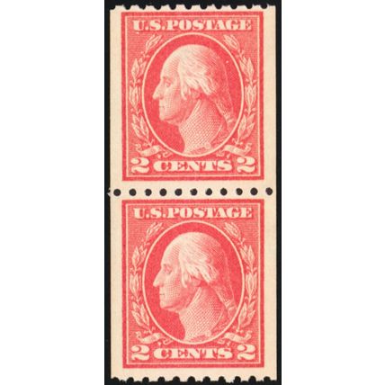 442, Mint VF NH 2¢ Coil Pair - Outstanding! SCV $55 * Stuart Katz