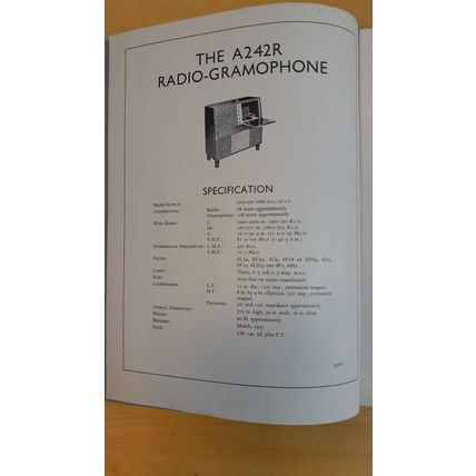 Vintage Murphy A242R RADIO GRAMOPHONE Service manual -