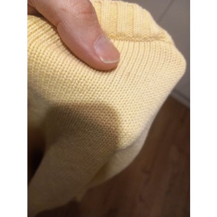 Vintage Men's YVES SAINT LAURENT Sherbet Yellow Cotton Knit Jumper Size L Large