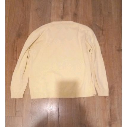Vintage Men's YVES SAINT LAURENT Sherbet Yellow Cotton Knit Jumper Size L Large