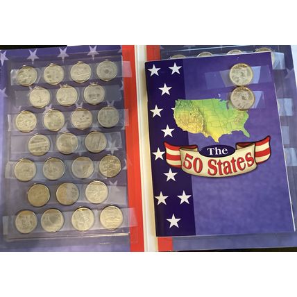 50 States Quarter Booklet Set & Liberty Dollar 2000 Coin - Incomplete