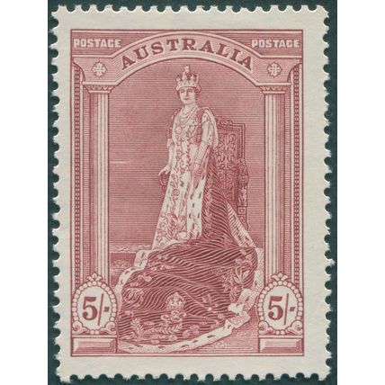 Australia 1948 5s claret SG176a unused