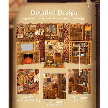 Cutefun Book Nook Kit, DIY Miniature House Kit for Adults, 3D Wooden Puzzle Book