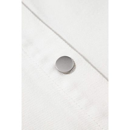 White Cow Spot Patchwork Flap Pocket Distressed Hem Long Denim Jacket