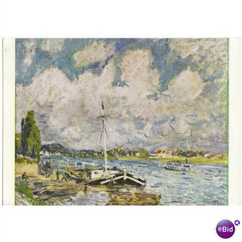 Pallas Art Postcard Boats on Seine c1888 France Ship Alfred Sisley