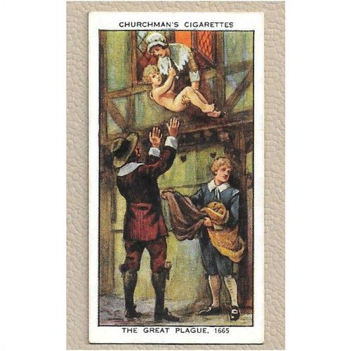 1934 CHURCHMAN The Story of London Cigarette card 25 The Great Plague 1665