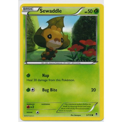 Pokemon XY Phantom Forces - #5/119 - Sewaddle