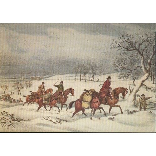 National Postal Museum PC - The Birmingham Mail Coach Stuck Fast In The Snow