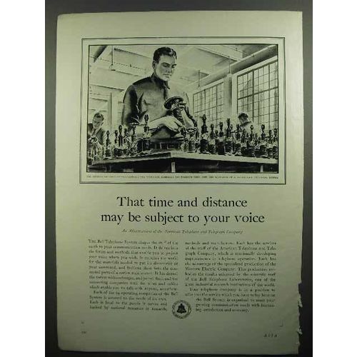 1930 Bell Telephone Ad - Time And Distance