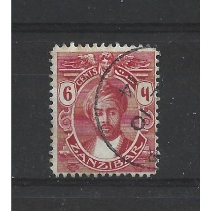 Zanzibar.SG248 6c Rose-Carmine.Fine Used.Jul24g