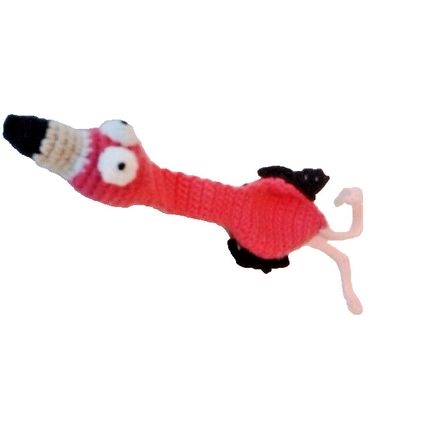Animal Bookmark Crochet Woolen Pink Flamingo - reading fun bookmark for kids NEW