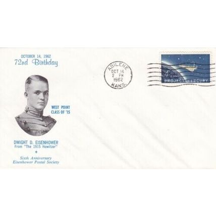 United States 1962 Eisenhower 72nd Birthday FDC Abilene Cancel Unaddressed VGC