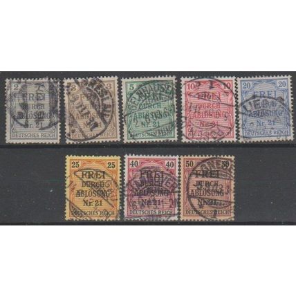 Mi: 1/8 used 1903/5 Dienst.Prussia Cat € 20