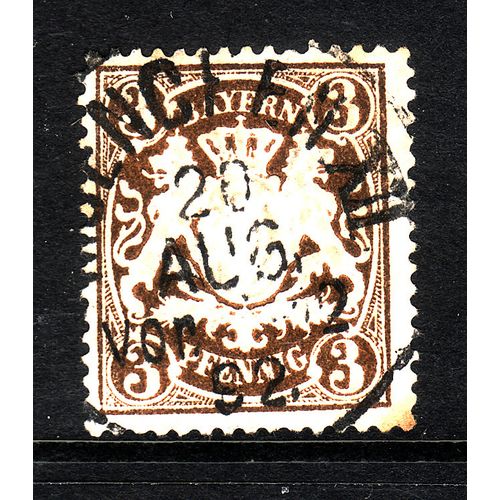 GERMANY STATES BAVARIA 1876 SG 121 3pf BROWN FINE USED