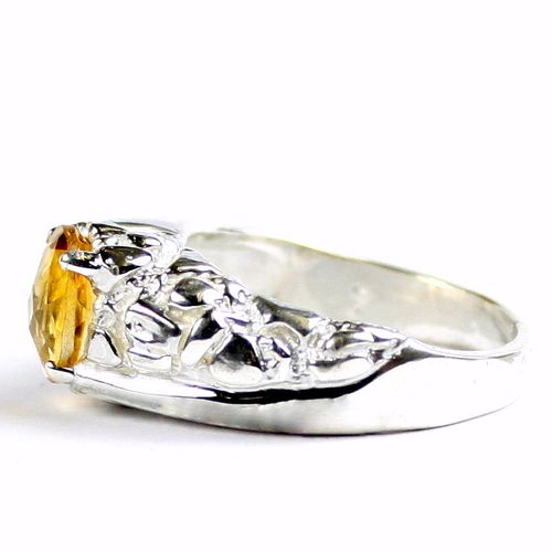 Citrine, 925 Sterling Silver Men's Ring, SR368
