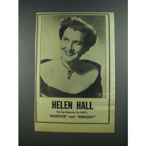 1956 NBC Monitor and Weekday Ad - Helen Hall