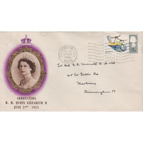 GB 1966 British Birds Blue Tit on 1953 Coronation cover see rest