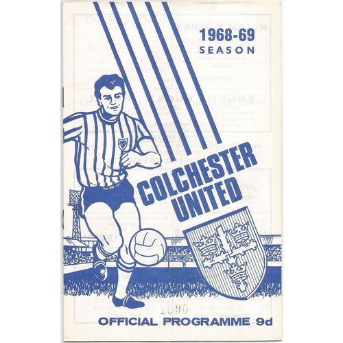1968-69 COLCHESTER UNITED v SCUNTHORPE UNITED (Very Good Condition)
