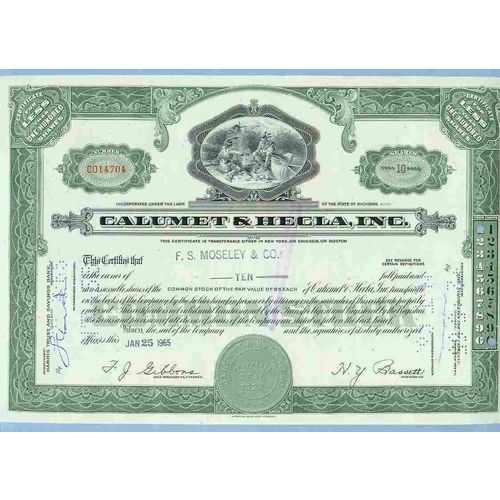 MI na Stock Certificate Company: Calumet & Hecla, Inc ~97