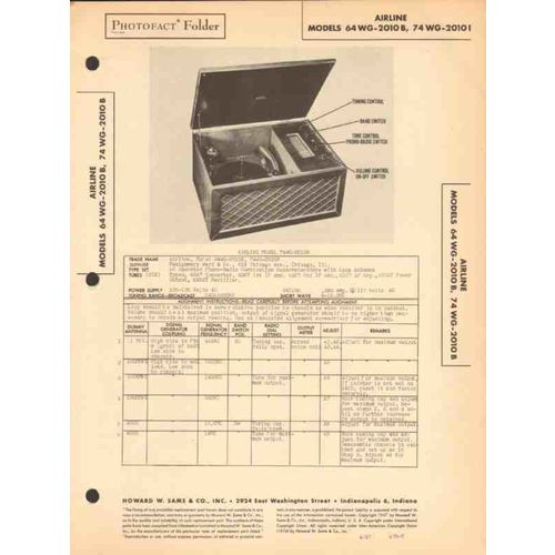 AIRLINE model 64WG-2010B 74WG-2010B radio phono Sams Photofact manual