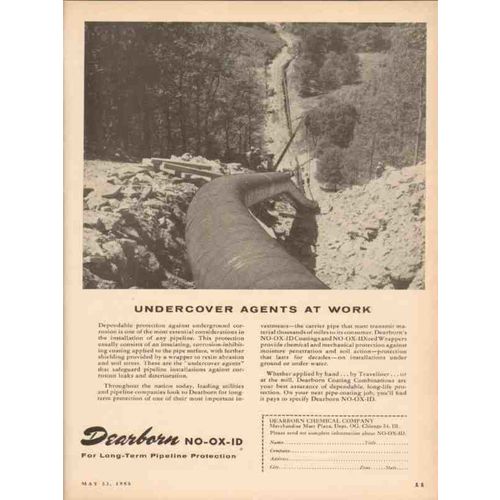 DEARBORN CHEMICAL COMPANY 1955 no-ox-id undercover agents vintage ad