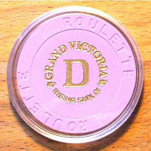 GRAND VICTORIA ROULETTE CASINO CHIP - RISING SUN, INDIANA - Table D
