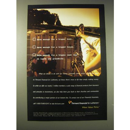 2003 Thrivent Financial for Lutherans Ad - Save enough for a bigger boat