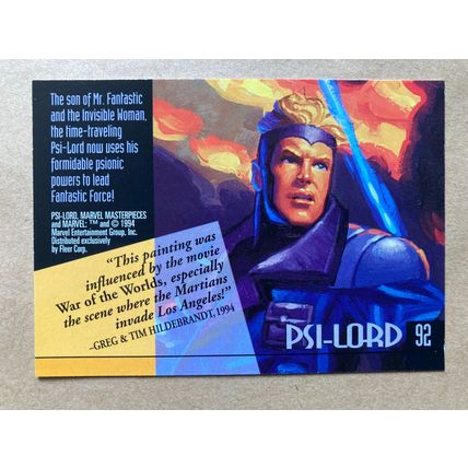 Marvel Masterpieces 1994 Base trading Card # 92 Psi-Lord (B) Fleer