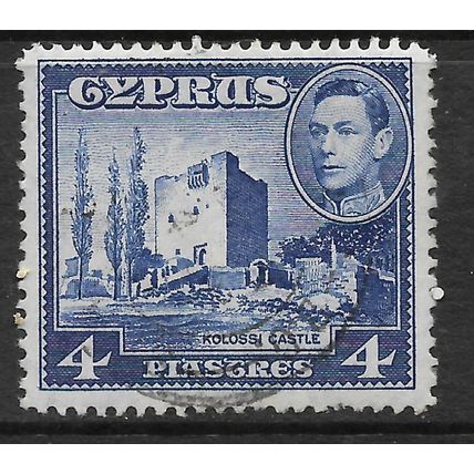 CYPRUS 1951 4pi ULTRAMARINE KOLOSSI CASTLE SG 156b FINE USED2