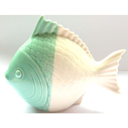 Green & White Fish Ornament Ceramic 13 CM