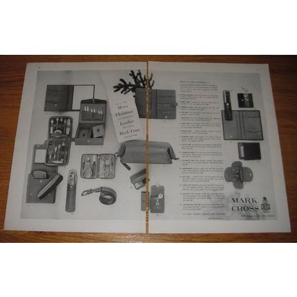1953 Mark Cross Leather Goods Ad - For a very Merry Christmas
