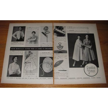 1953 Franklin Simon Fashion and Accessories Advertisement