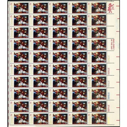1701, 13¢ Christmas Complete Sheet of 50 Stamps - Stuart Katz