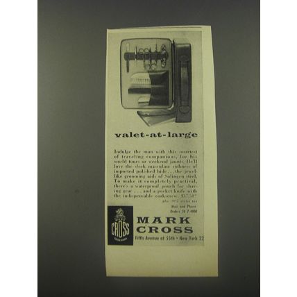 1956 Mark Cross Ad - Valet-at-large