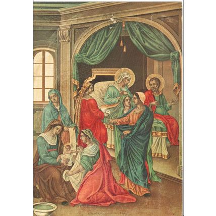 Unused Art Postcard - "The Birth Of Jesus Christ" John G. Tamvakis