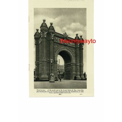 Arco De Triunfo, Barcelona, Spain (Goats & Fountain, Reverse), Book Illustration